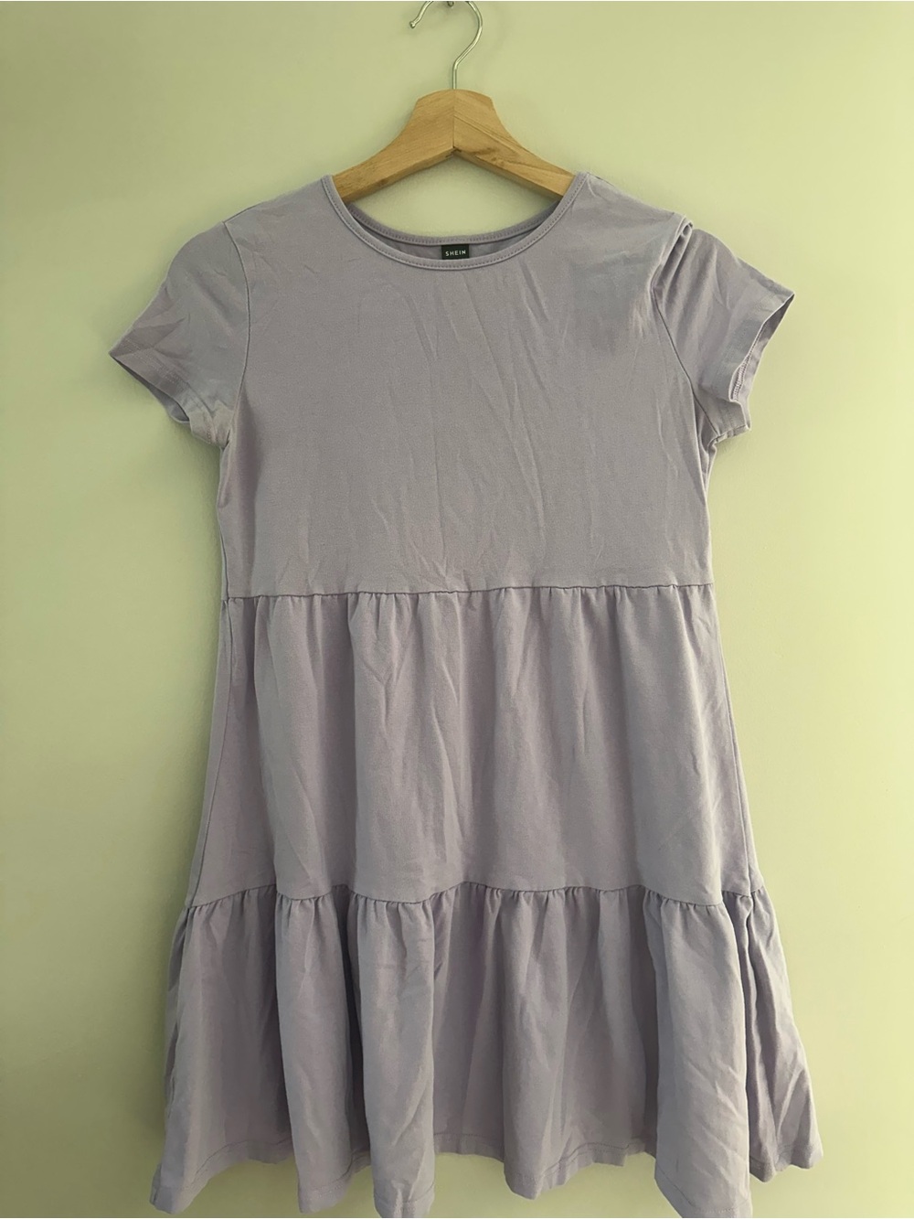 Lavender Tiered Short Sleeve Dress